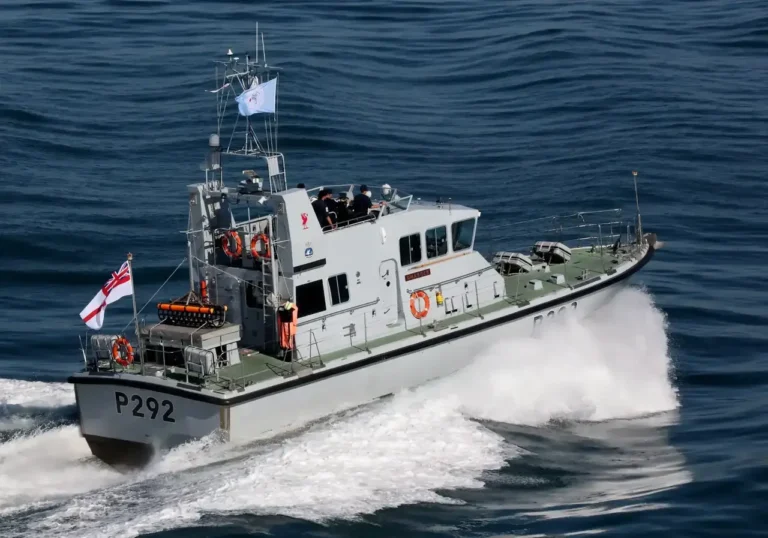 HMS Charger in open ocean